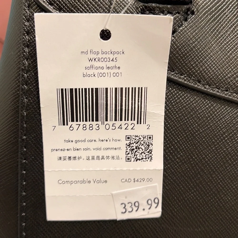 Kate Spade Lizzie Medium Flap Backpack Black - Picture 7 of 16